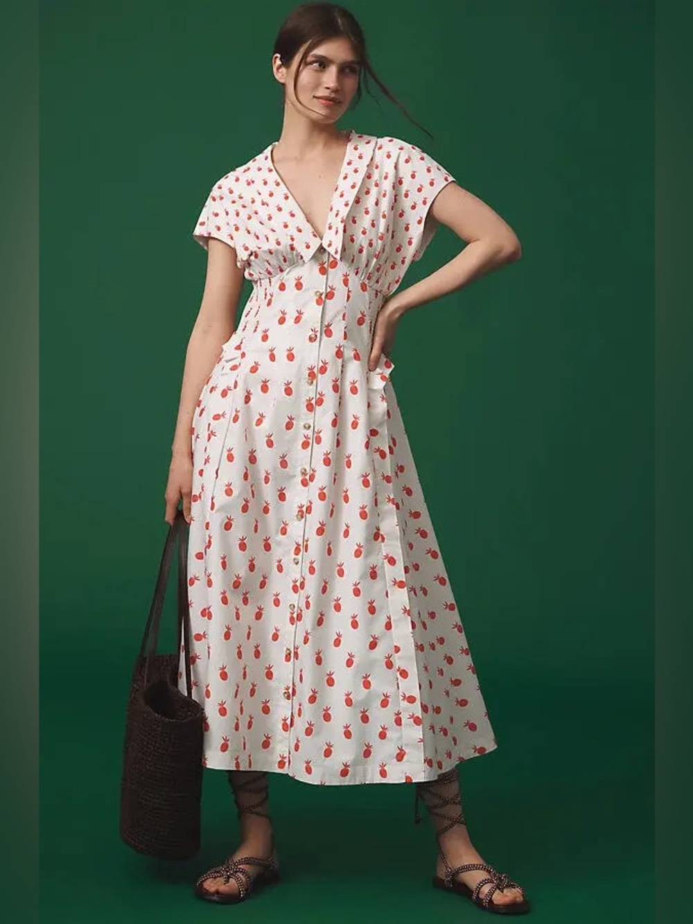 Anthropologie Short Sleeve V-Neck Dress